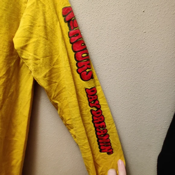 Yellow Graphic Long Sleeve Shirt No Hours Day Dreamin - Picture 3 of 8
